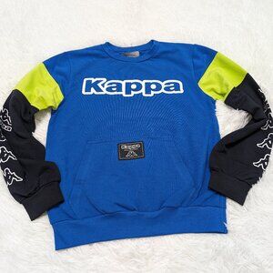 Kappa Unisex Crew Neck Blue Pullover Loopknit Long Sleeve Sweatshirt for 8Y NWOT